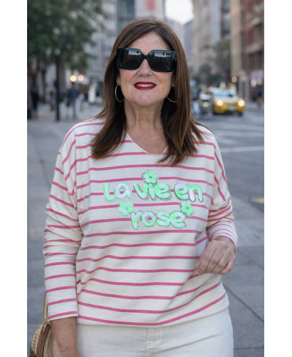 Camiseta Rose Rayas rosa
