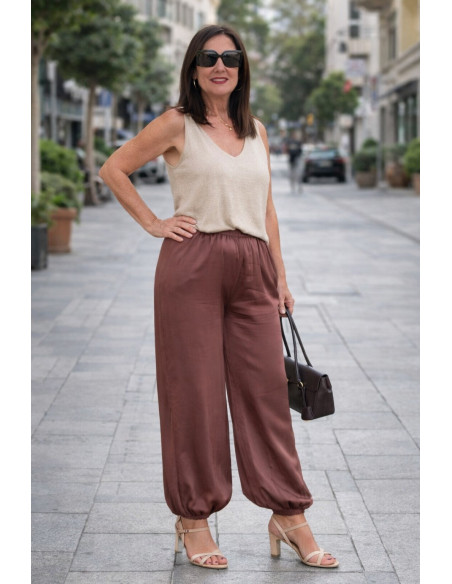 Pantalón bombacho marrón