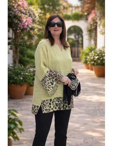 Blusón Lino Safari Verde