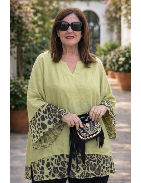 Blusón Lino Safari Verde