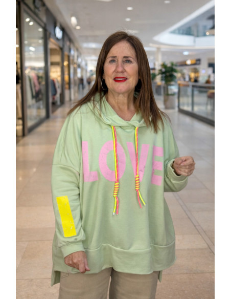 Sudadera Love verde