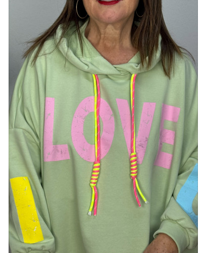 Sudadera Love verde 2