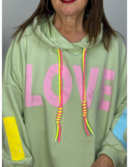 Sudadera Love verde
