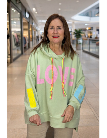 Sudadera Love verde