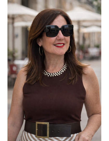 Top Punto Chocolate Perlas