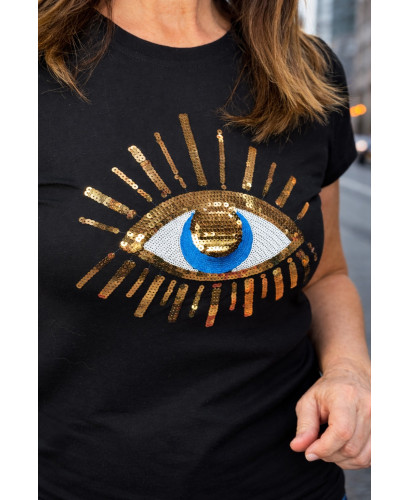 Camiseta Ojo Bordado Negra 2