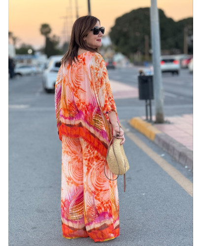 Conjunto de punto seda naranja 2