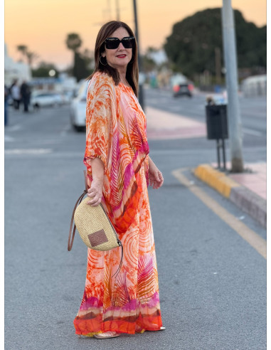 Conjunto de punto seda naranja