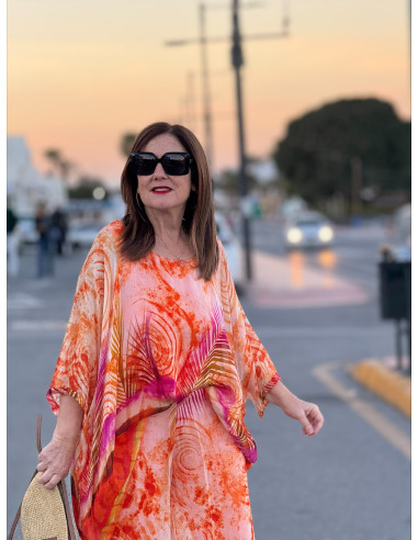 Conjunto de punto seda naranja