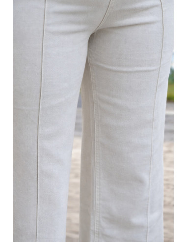 Pantalón vaquero Crudo recto de pata ancha