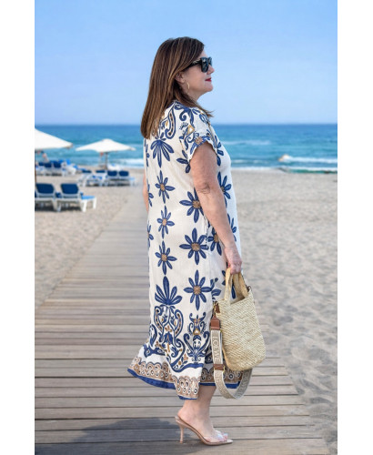 Vestido camisero estampado azul 2