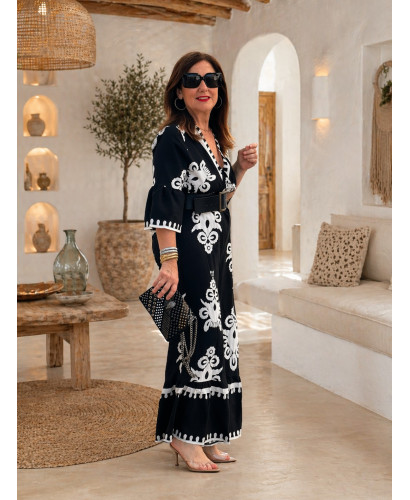 Mono negro estampado blanco 2