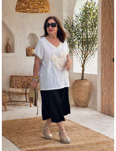 Camiseta bambula Mickey strass