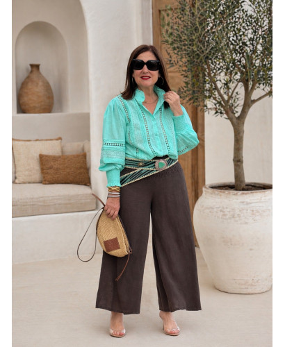 Pantalón Marrón Chocolate Pata Ancha 2