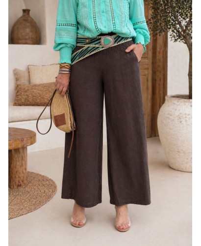 Pantalón Marrón Chocolate Pata Ancha