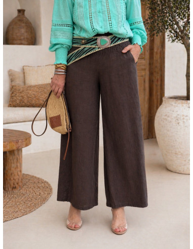 Pantalón Marrón Chocolate Pata Ancha