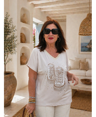 Camiseta cruda deportivas strass 2