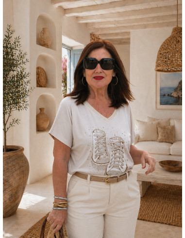 Camiseta cruda deportivas strass