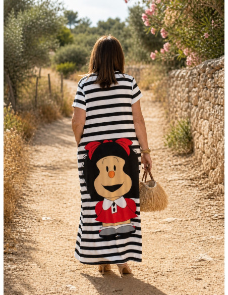 Vestido Largo con Estampado de Mafalda