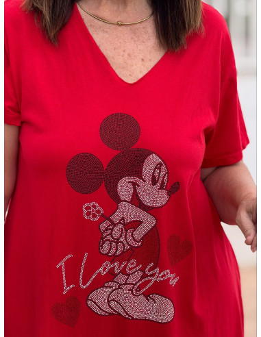 Vestido rojo personaje strass