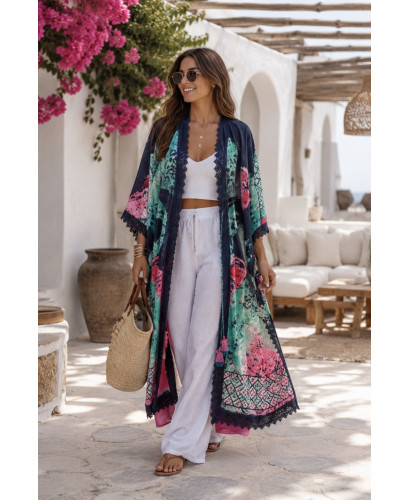 Kimono seda gris (ref 7980)