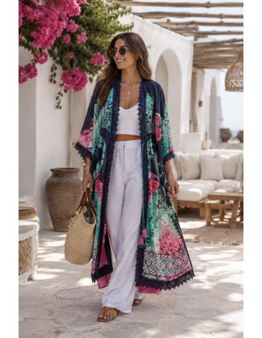 Kimono seda gris (ref 7980)