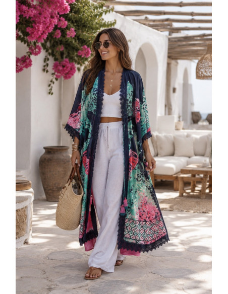 Kimono seda gris (ref 7980)
