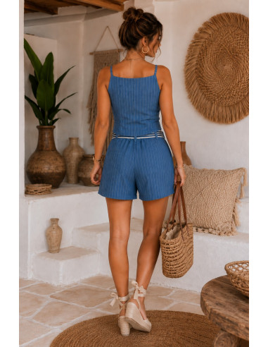 Chaleco Top Denim de Rayas