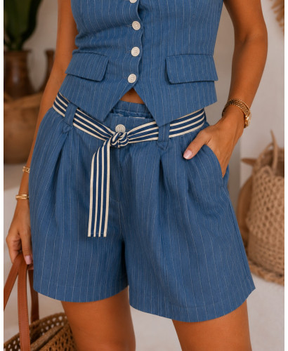 Pantalón Corto Denim Rayas