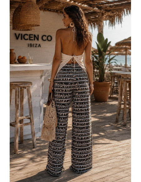 🌟 Pantalón Punto Seda Estampado franjas : Elegancia y Comodidad