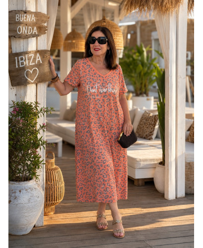 Vestido Animal Print Naranja