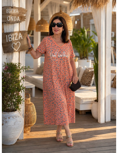 Vestido Animal Print Naranja