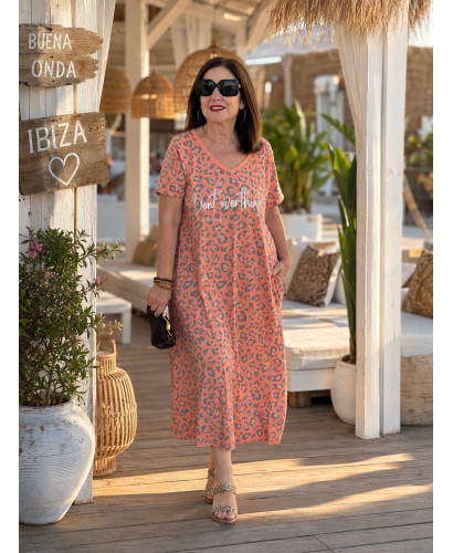 Vestido Animal Print Naranja 2