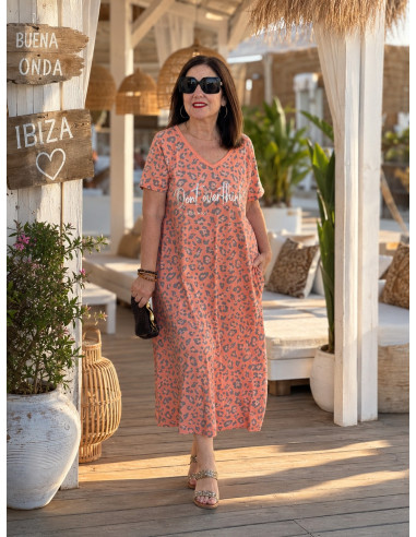 Vestido Animal Print Naranja