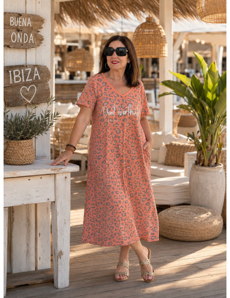 Vestido Animal Print Naranja