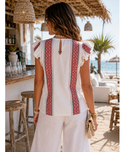 Blusa Crochet Étnica Roja 2