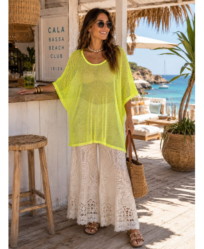 Camiseta amarillo Flúor Rejilla