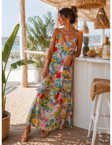 🌺 Vestido Jardín de Elegancia: Lencero Floral Blanco