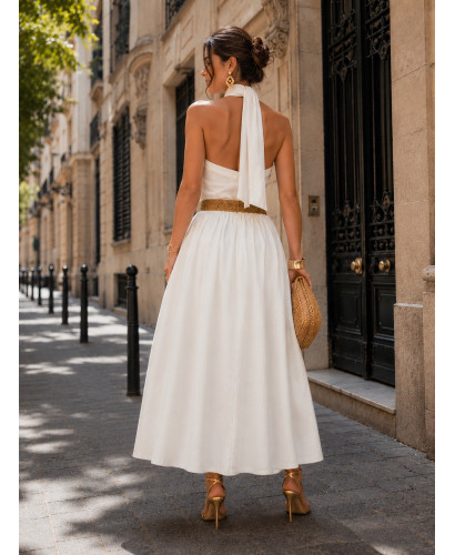 Falda Bordada blanca con Cintura Elástica 2