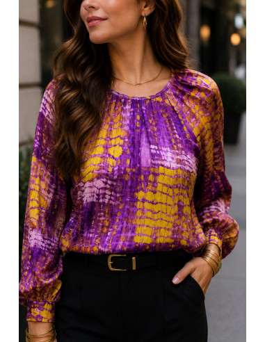 👚 Blusa Satén Malva y Lima