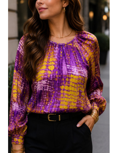 👚 Blusa Satén Malva y Lima