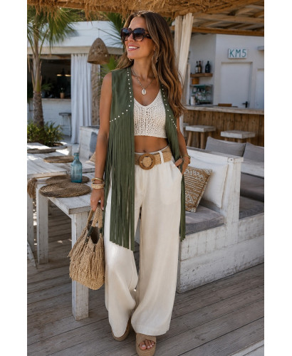 Chaleco Antelina tachas verde