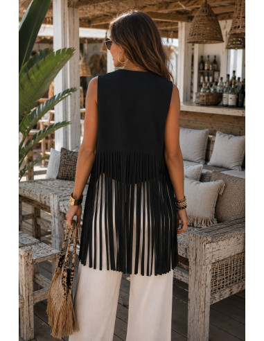 Chaleco Antelina tachas negro