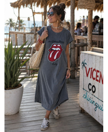Vestido Rolling Gris Vintage
