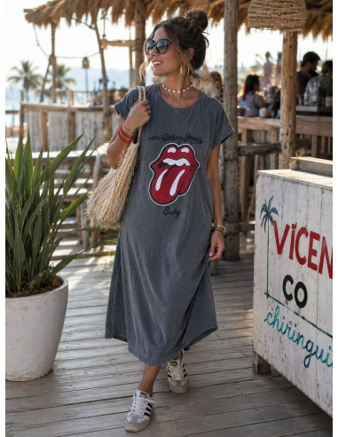 Vestido Rolling Gris Vintage