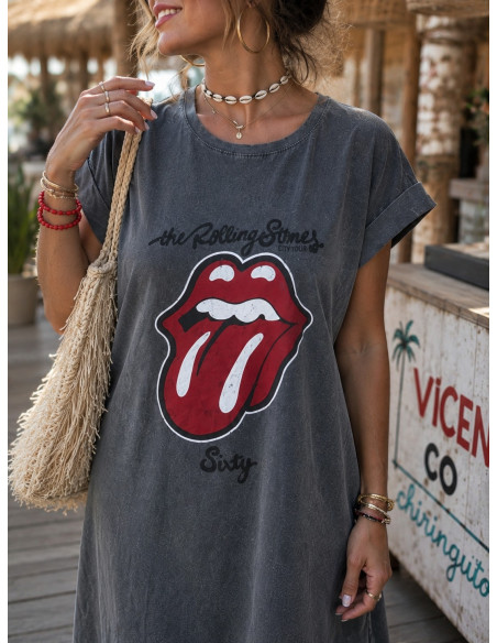 Vestido Rolling Gris Vintage