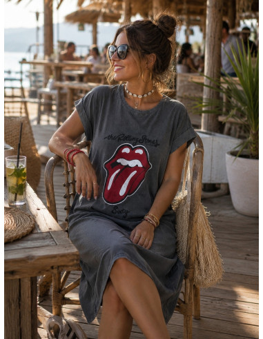 Vestido Rolling Gris Vintage
