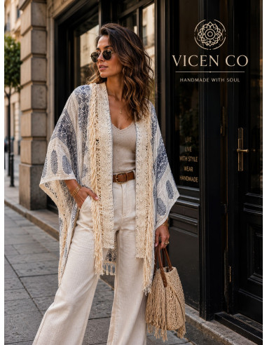 Kimono Boho de Algodón Estampado