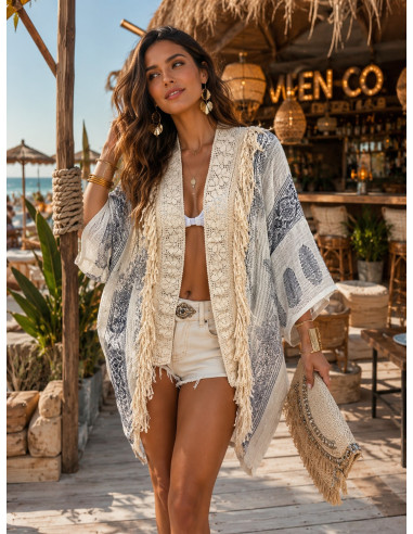 Kimono Boho de Algodón Estampado