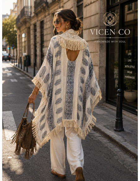 Kimono Boho de Algodón Estampado